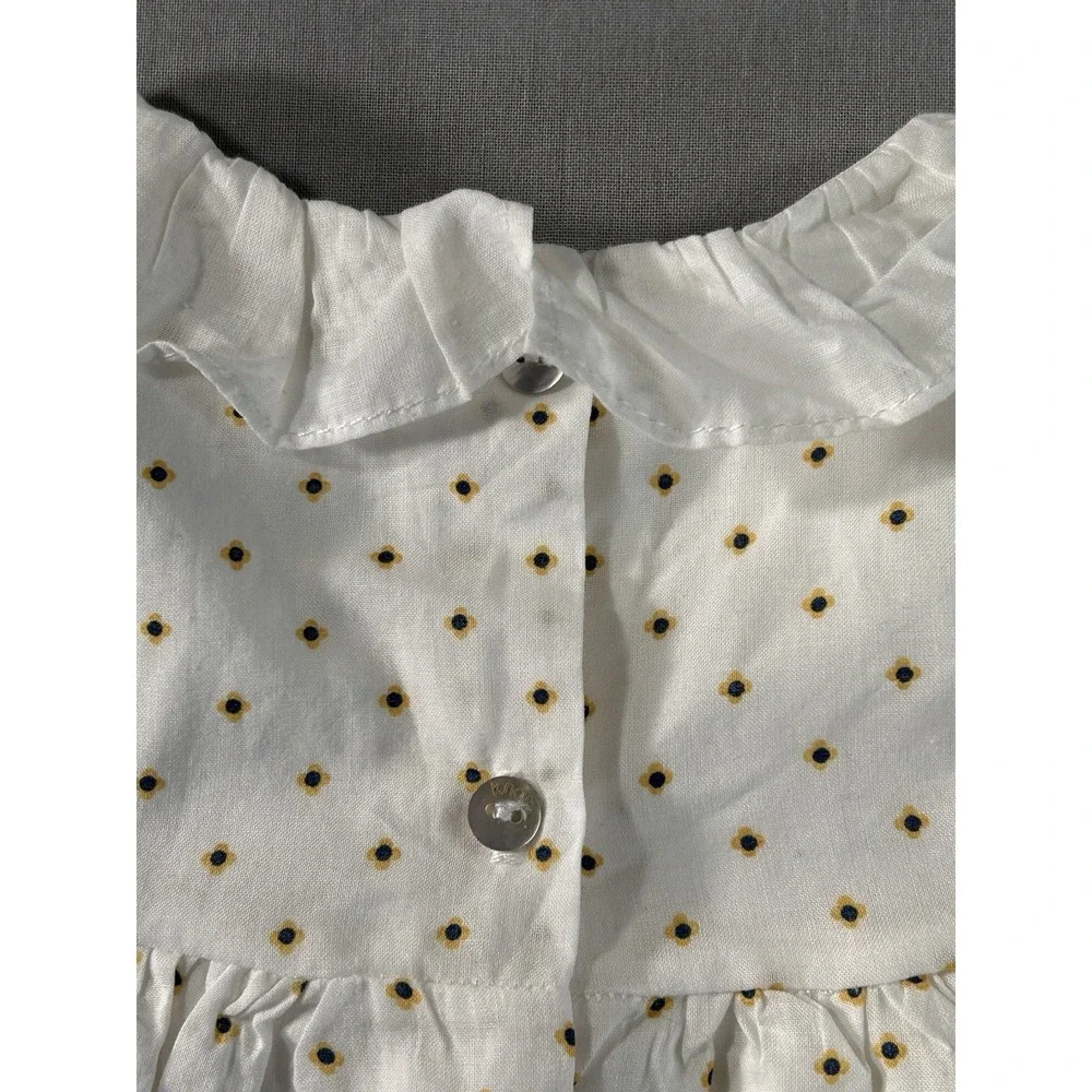 Knot Toddler White‎ Sunflower Dress With Bloomers 9 Month Easter Spring Summer